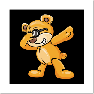 Funny Dabbing Bear Dab-Dance Cartoon Animals Posters and Art